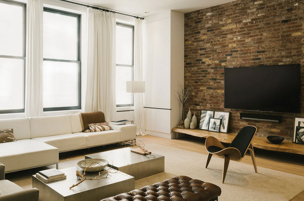 beautiful brown brick tv wall luxazin