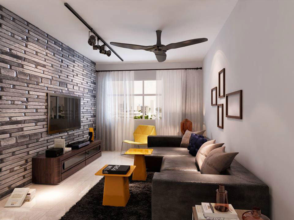 brick tv wall design living room luxazin