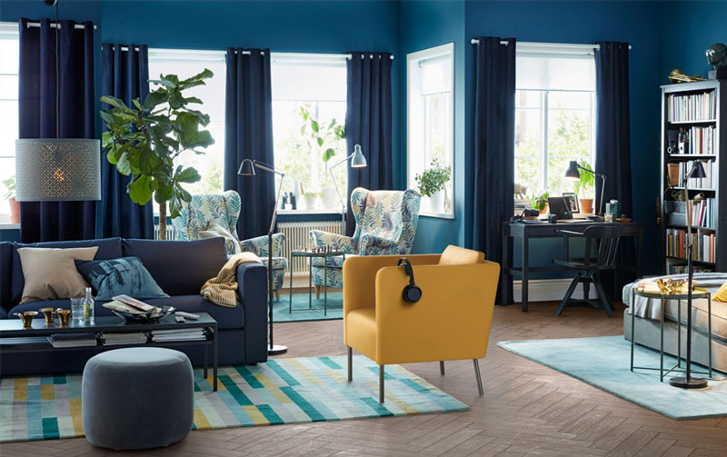 living room ideas blue and yellow decoration luxazin
