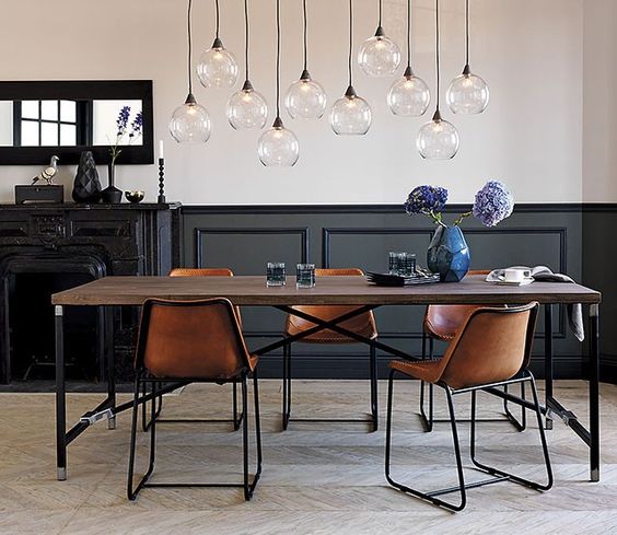 contemporary dining room with amazing pendants luxazin