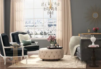 دکوراسیون اتاق نشیمن به رنگ تیره