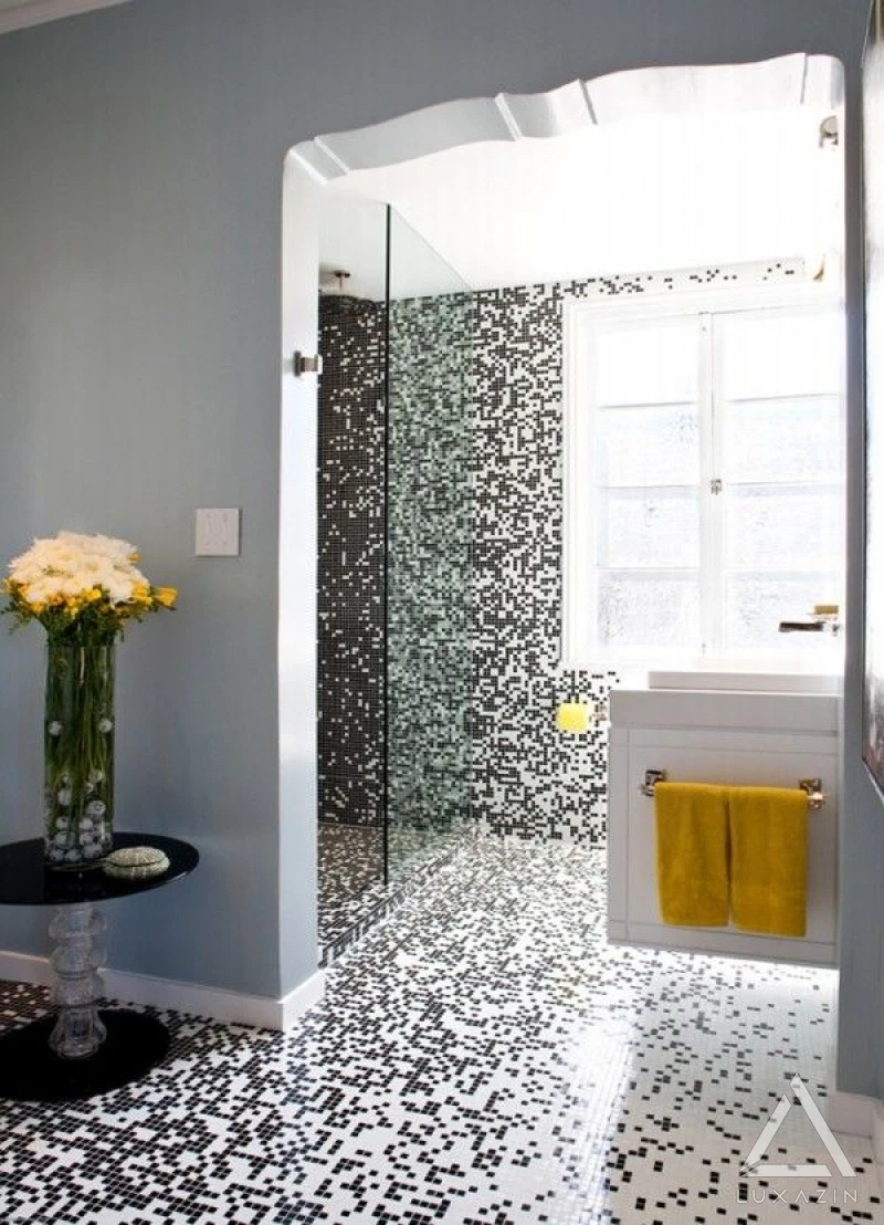Pixilated Bathroom Mosaic Design