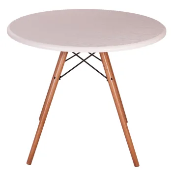 میز چهار نفره گرد با پایه چوبی ایفلی