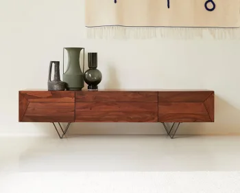 میز تلویزیون چوبی ساده وشیک با پایه های خاص مدل مترا 